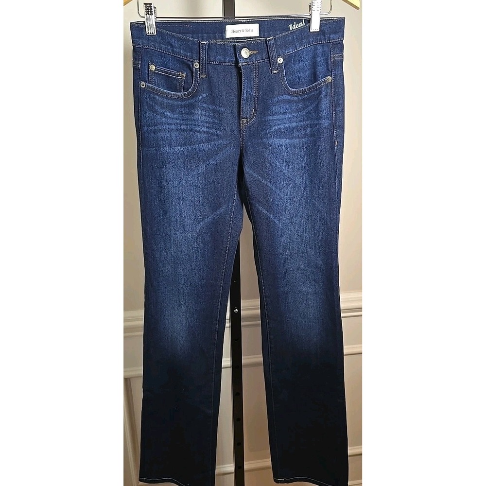 Henry & Belle Ideal‎ Straight Jeans Size 27x29 Women's Dark Wash Beautiful EUC